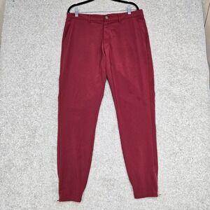 Primo Pants Men 36x32 dark Red Golf Jogger Performance Tapered Stretch Ankle Zip